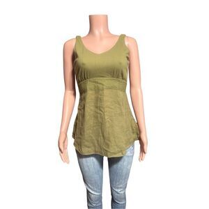 Pulp V-neck peplum Sleeveless fatigue tight back blouse S